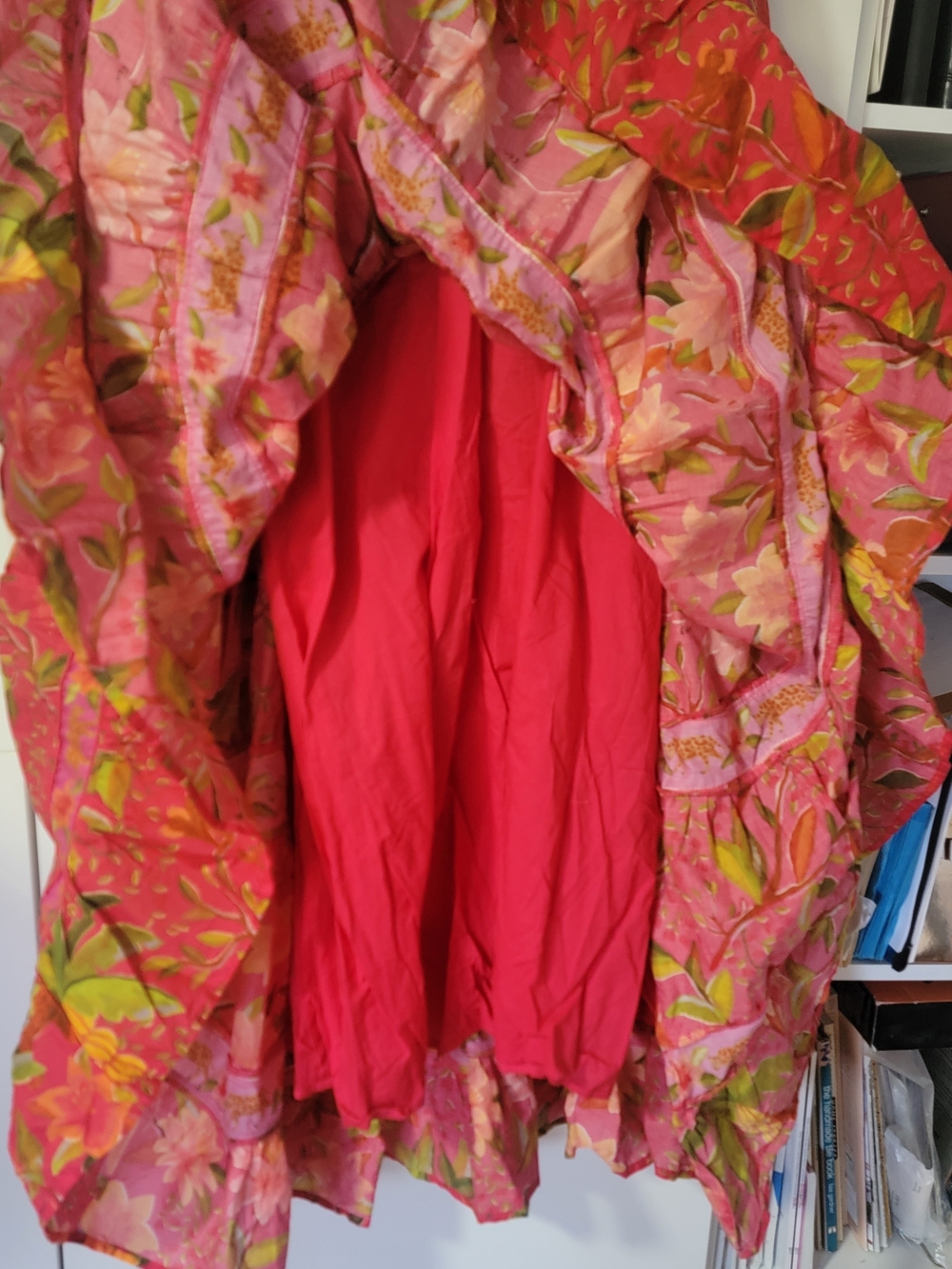 FARM Rio Pink Floral Tiered Maxi Dress with Orange & Green Print - Picture 4 of 9